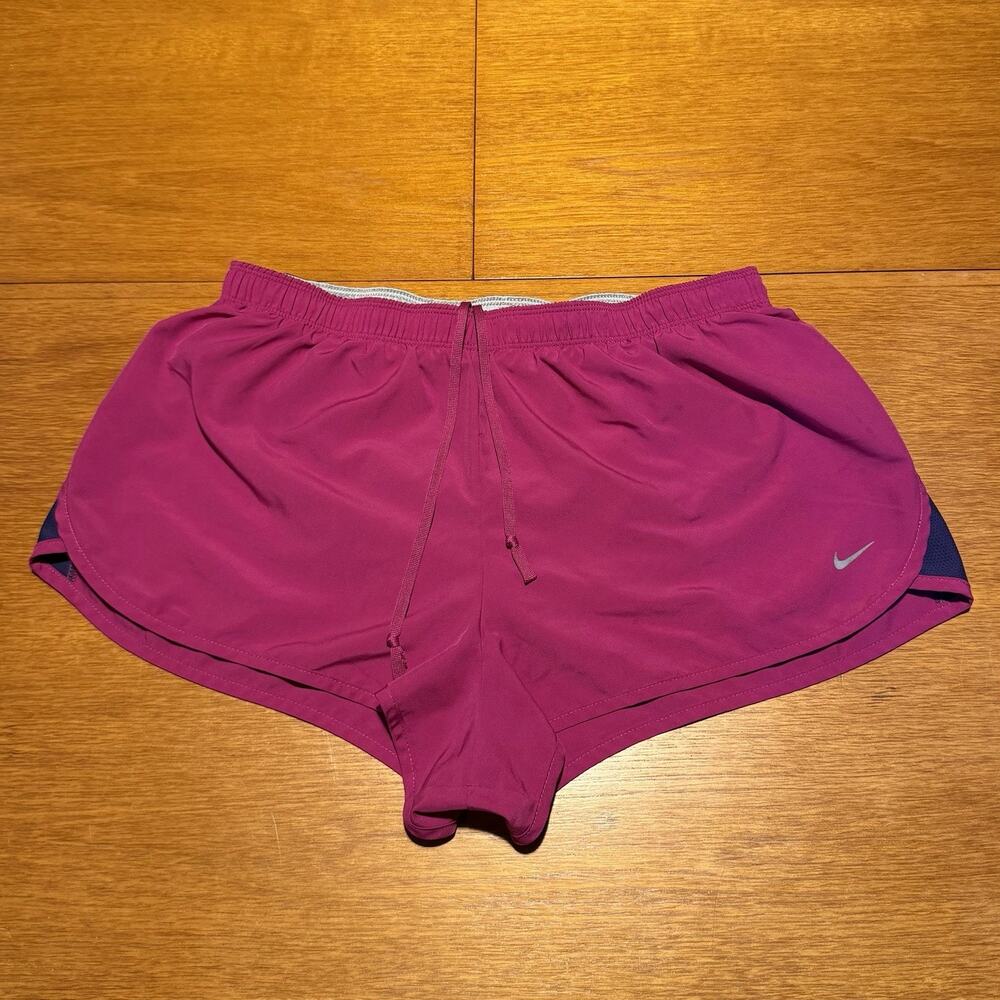 Nike Dri Fit Shorts Workout Running Training Pink/Blue Lined Women’s Large